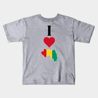 I Love Guinea Vertical I Heart Guinean National Flag Map Kids T-Shirt